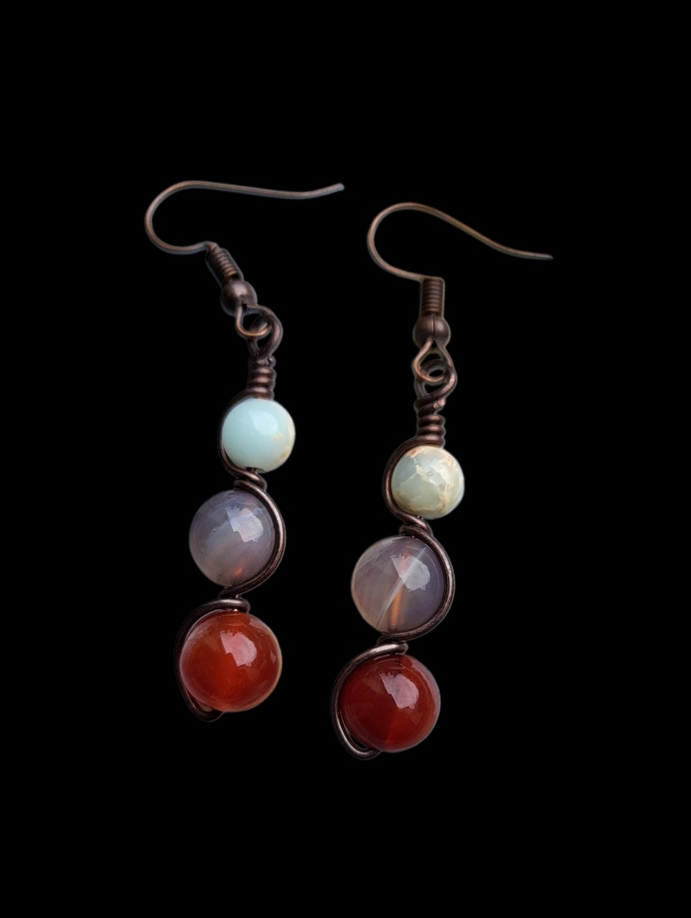 Handcrafted Copper Wire Wrap Earrings